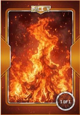 Fire collector card frame with flames