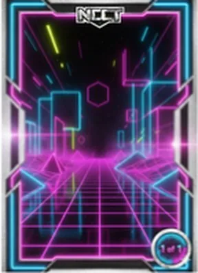 Neon collector card frame for photo booth prints
